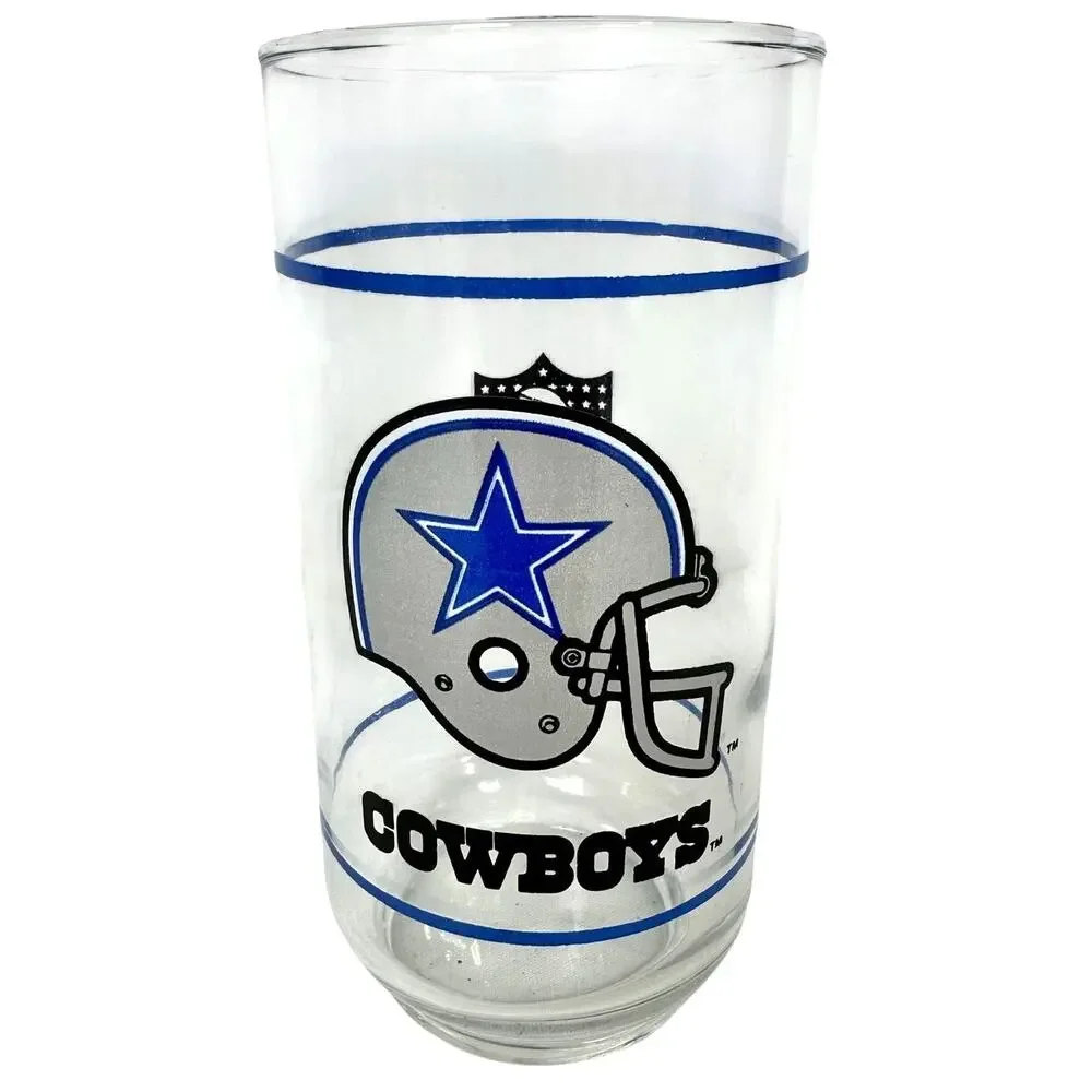 NFL 1988 Dallas Cowboys Helmet Mobil 12-Ounce Vintage Glass Tumbler